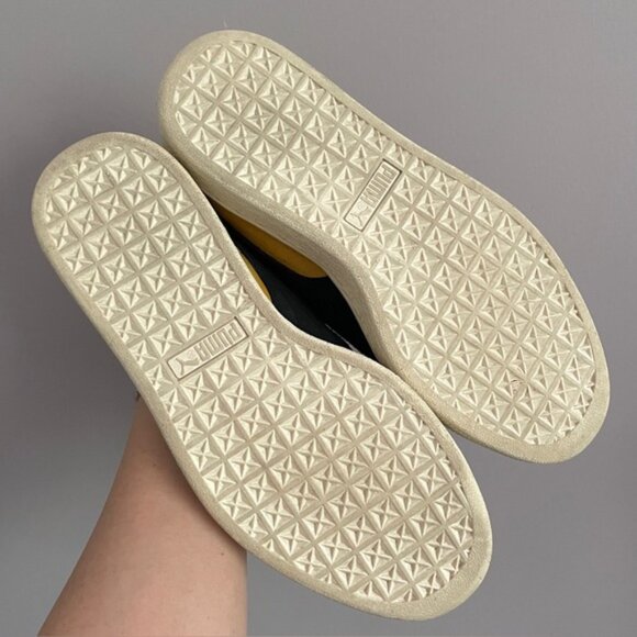 Puma Yellow Black Suede Classic Sneakers - 5.5-6US - Picture 8 of 10